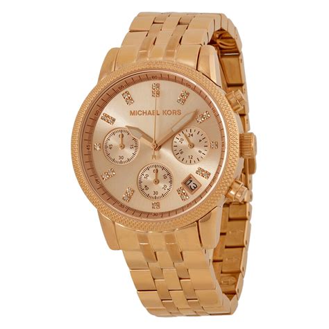 michael kors rose gold watch myer|michael kors ritz chronograph.